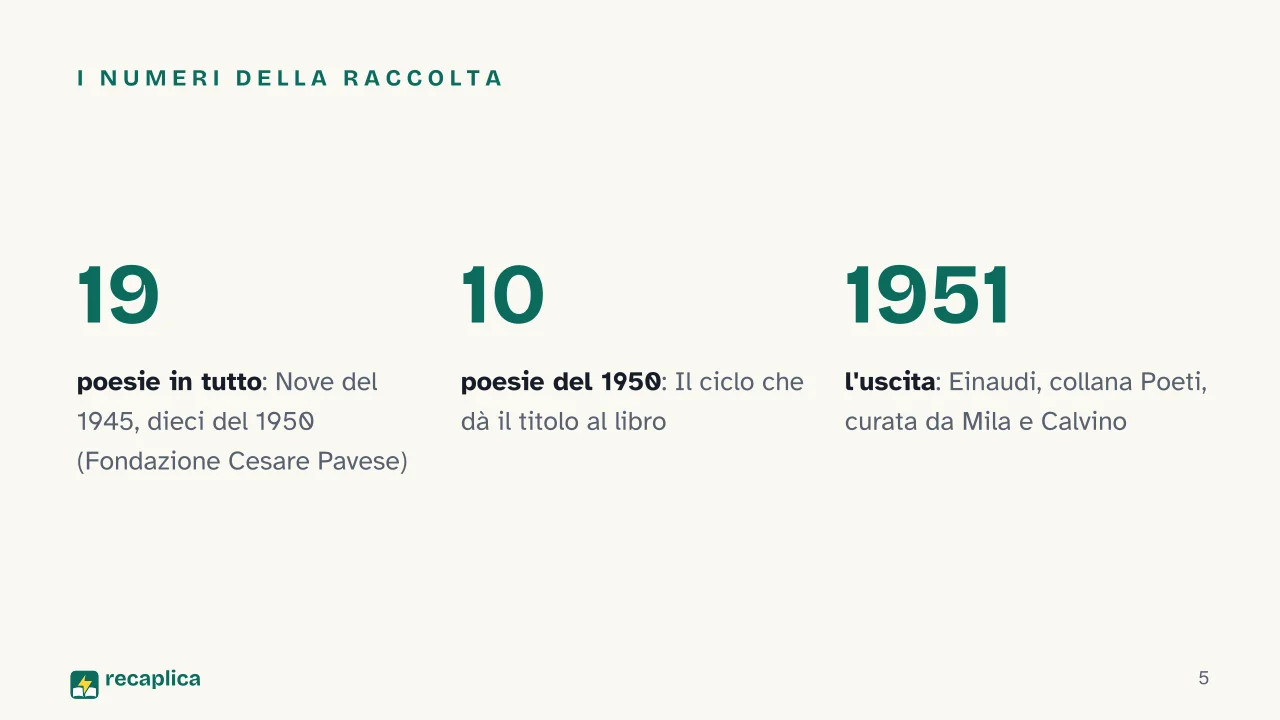 Slide 5 della presentazione su Verrà la morte e avrà i tuoi occhi: I numeri della raccolta