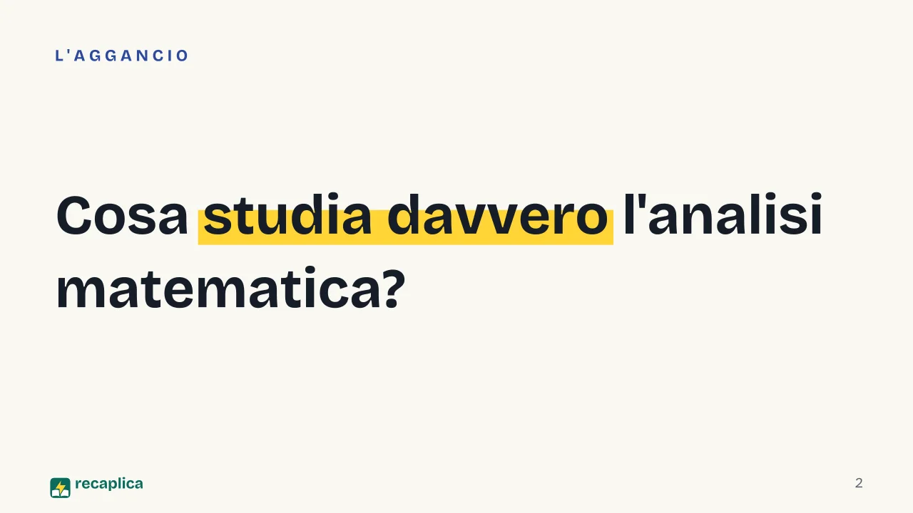 Slide 2 della presentazione su Analisi matematica: Cosa studia davvero l'analisi matematica?