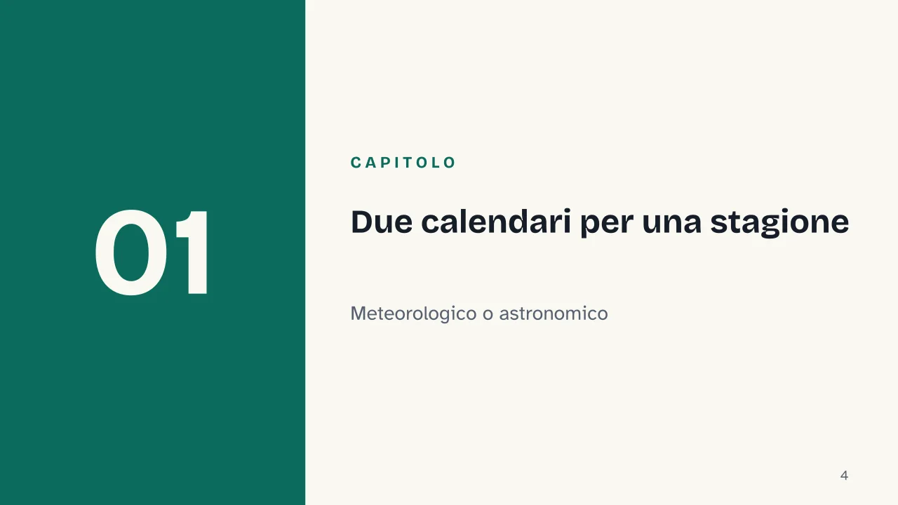 Slide 4 della presentazione su Autunno: Capitolo 01: Due calendari per una stagione