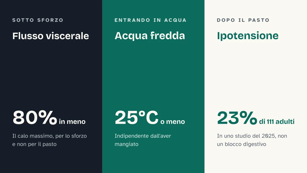 Slide 14 della presentazione su Bagno dopo mangiato: Flusso viscerale · Acqua fredda · Ipotensione