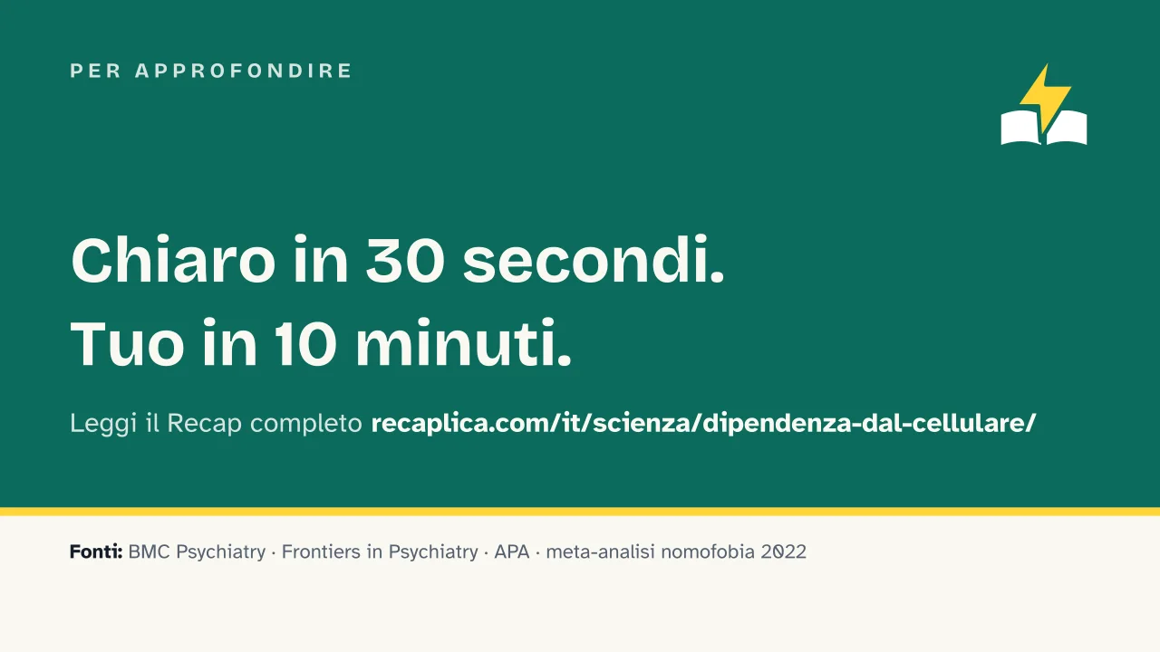 Slide 15 della presentazione su Dipendenza dal cellulare: Per approfondire
