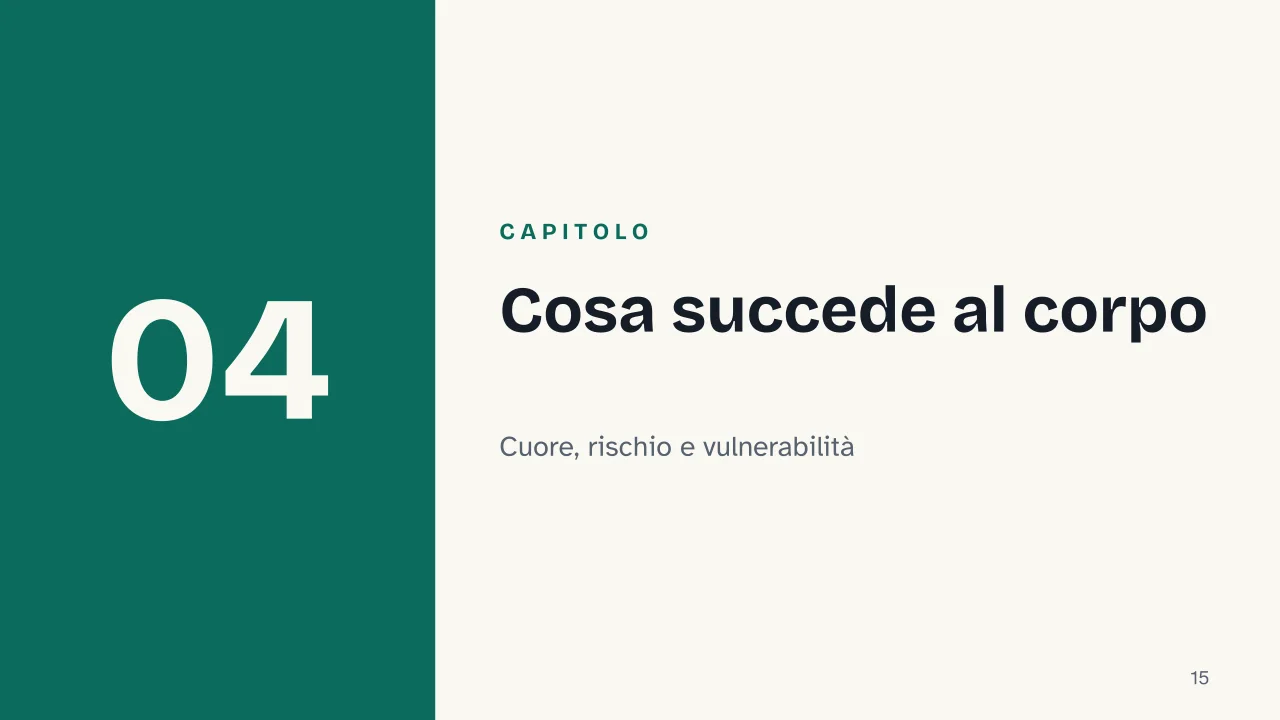 Slide 15 della presentazione su Estate: Capitolo 04: Cosa succede al corpo