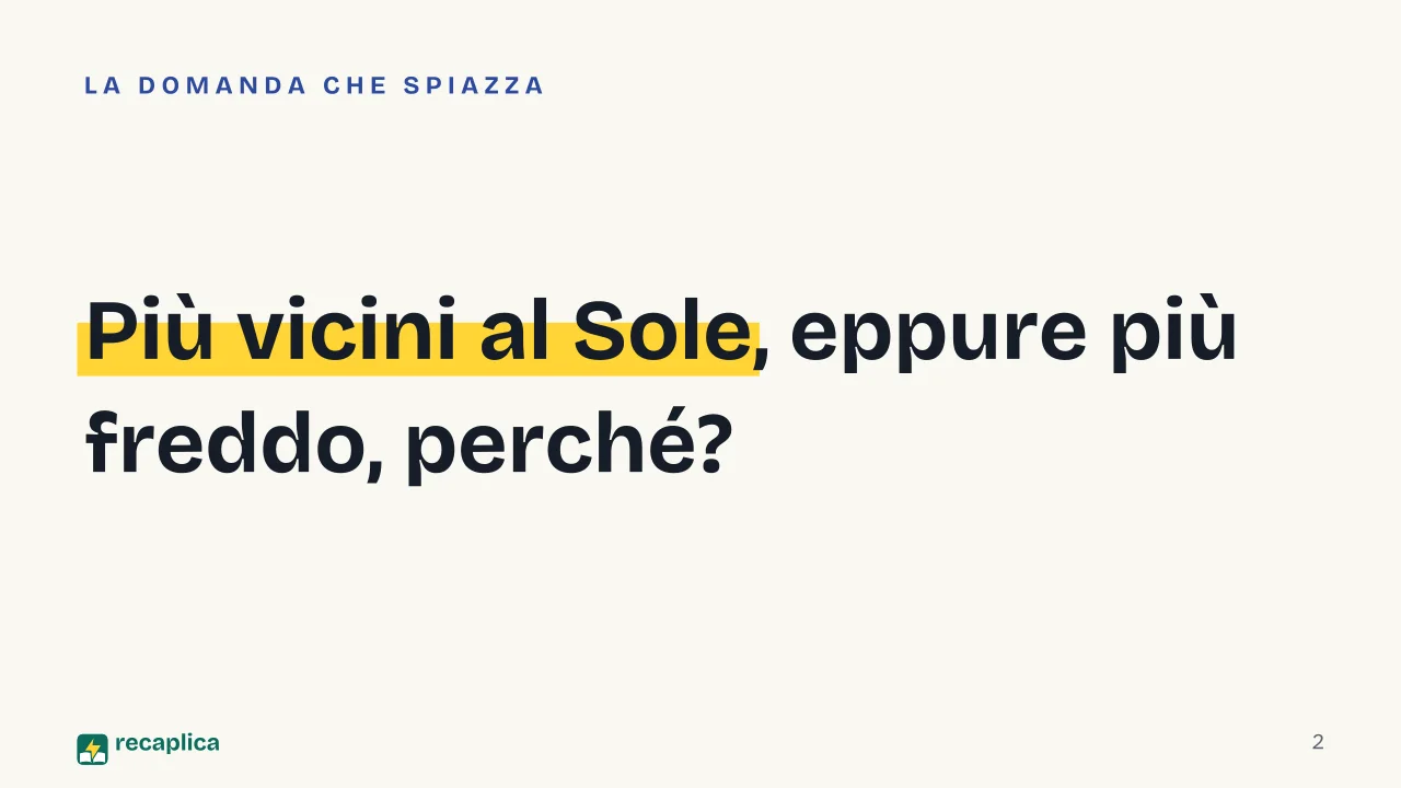 Slide 2 della presentazione su Inverno: Più vicini al Sole, eppure più freddo, perché?