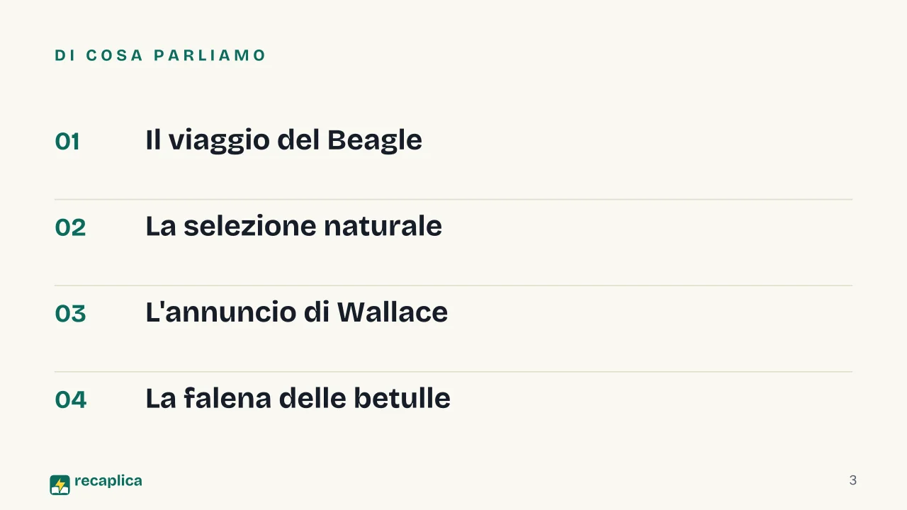 Slide 3 della presentazione su Teoria dell'evoluzione di Darwin: Di cosa parliamo