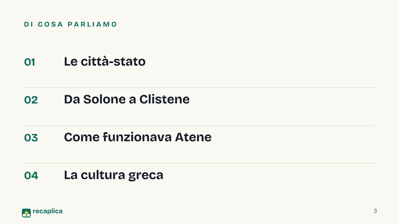 Slide 3 della presentazione su Antica Grecia: Di cosa parliamo