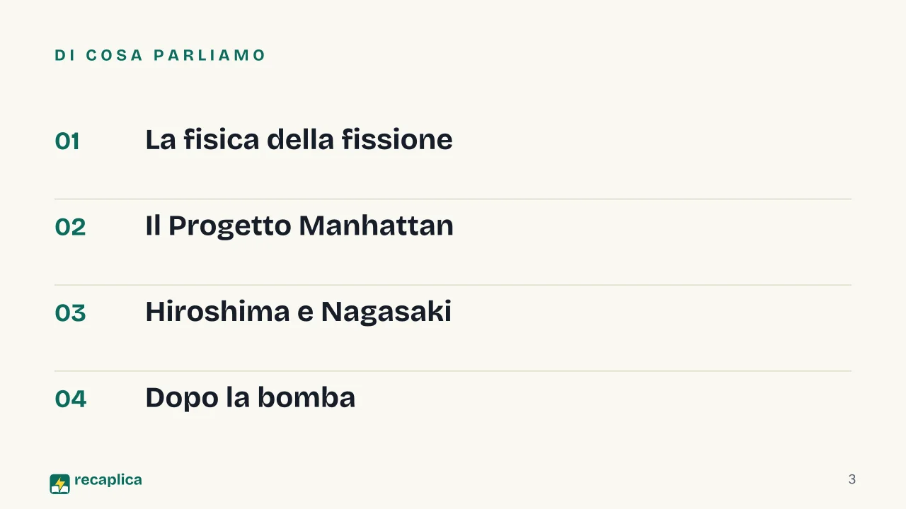 Slide 3 della presentazione su Bomba atomica: Di cosa parliamo