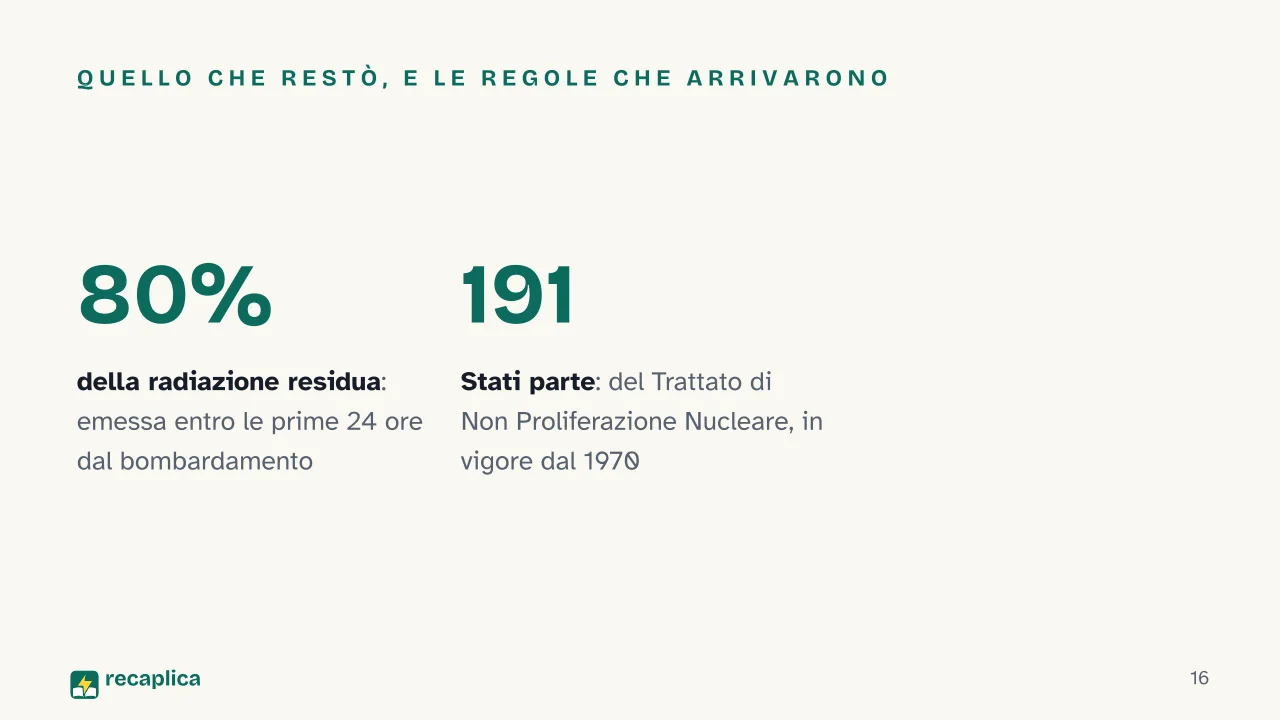 Slide 16 della presentazione su Bomba atomica: Quello che restò, e le regole che arrivarono