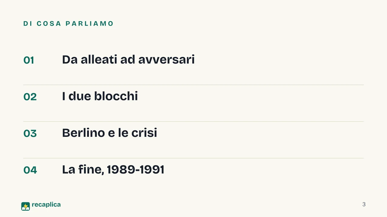 Slide 3 della presentazione su Guerra fredda: Di cosa parliamo