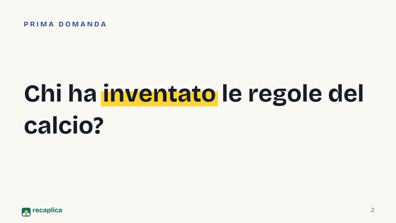 Slide 2 della presentazione su Le regole del calcio: Chi ha inventato le regole del calcio?