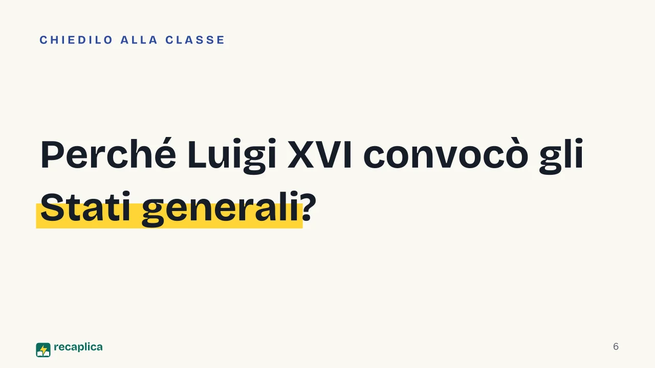 Slide 6 della presentazione su Rivoluzione francese: Perché Luigi XVI convocò gli Stati generali?