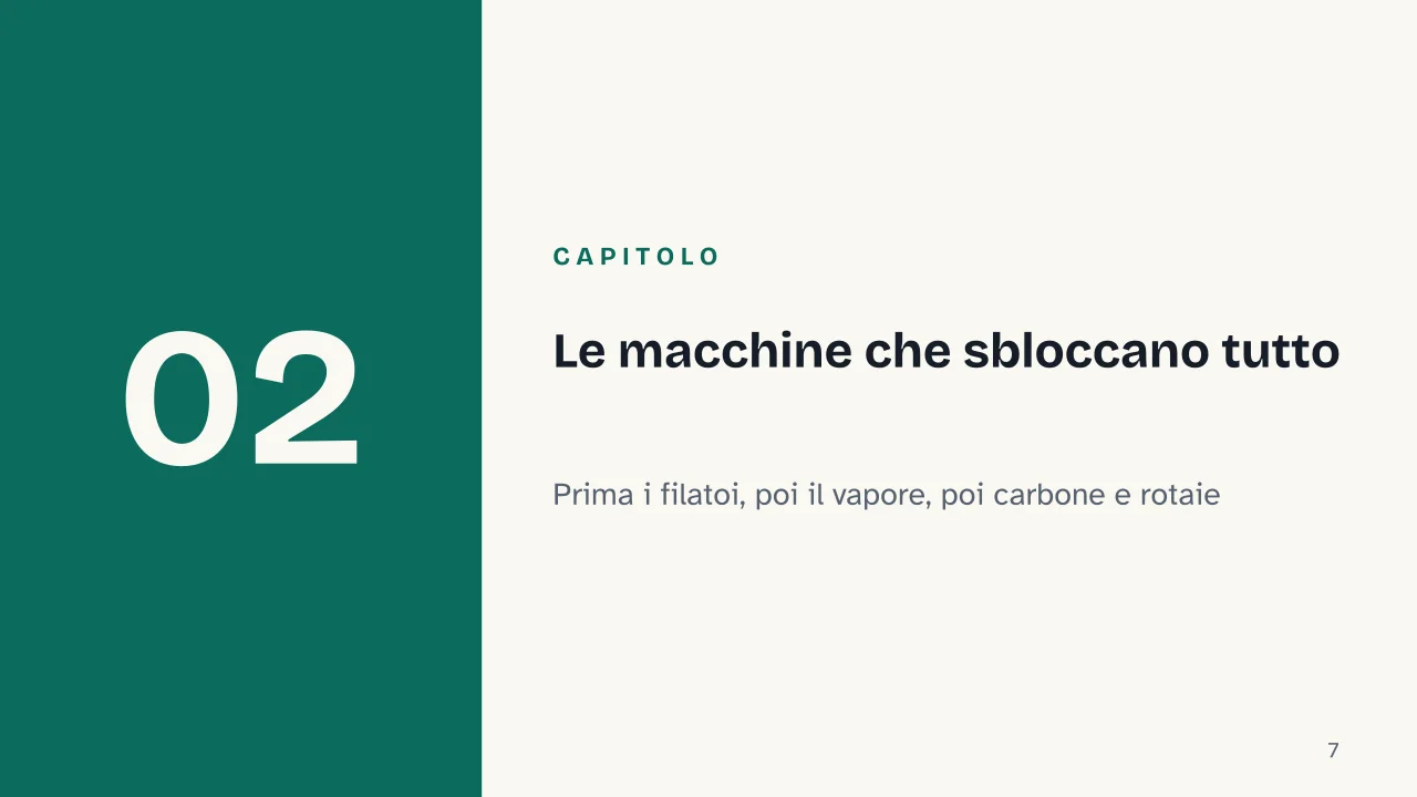 Slide 7 della presentazione su Rivoluzione industriale: Capitolo 02: Le macchine che sbloccano tutto