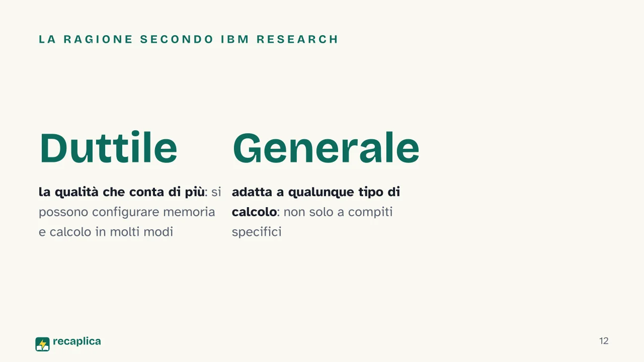 Slide 12 della presentazione su Architettura di von Neumann: La ragione secondo IBM Research