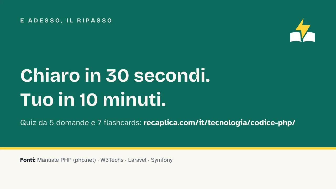 Slide 18 della presentazione su PHP: E adesso, il ripasso