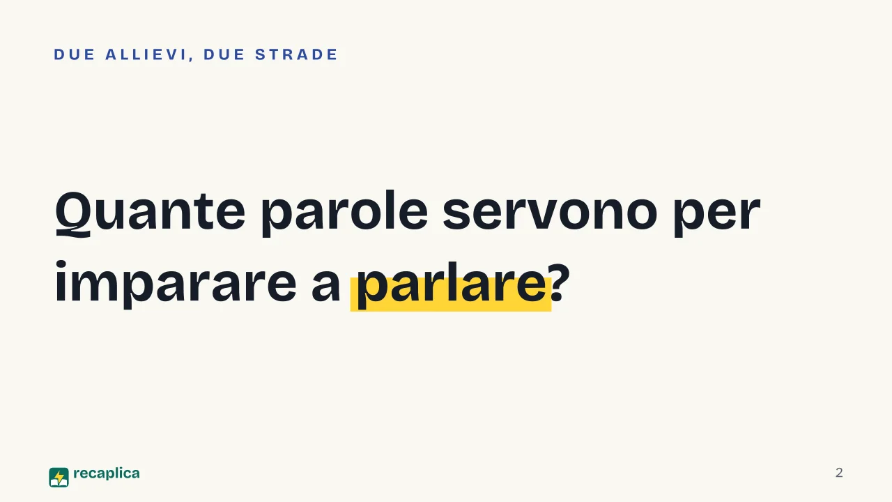 Slide 2 della presentazione su Cognizione umana e intelligenza artificiale: Quante parole servono per imparare a parlare?