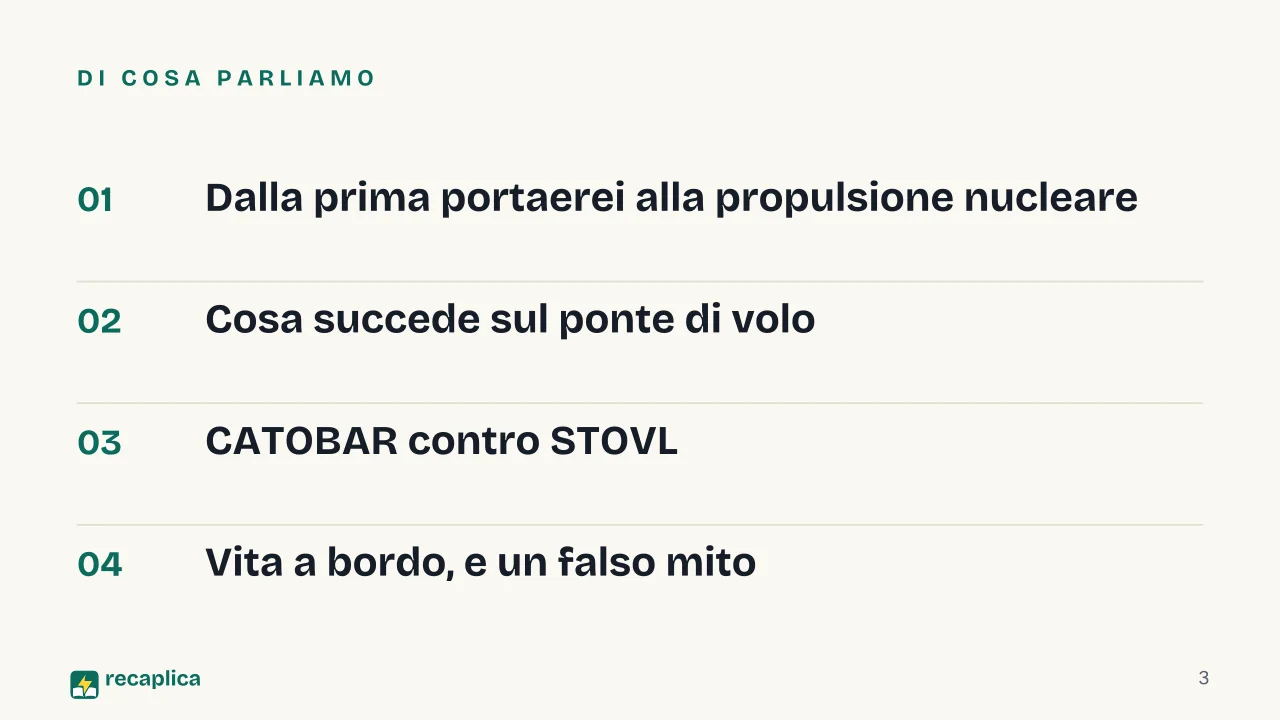 Slide 3 della presentazione su Portaerei: Di cosa parliamo