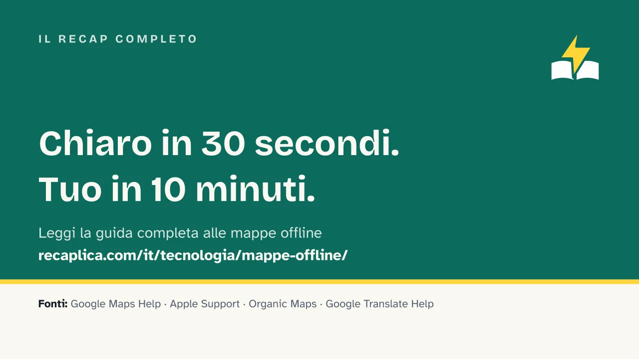 Slide 14 della presentazione su Mappe offline: Il Recap completo