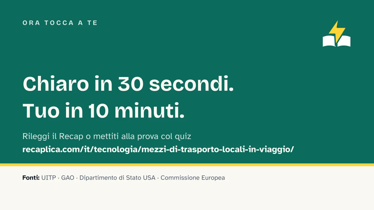 Slide 14 della presentazione su Trasporti pubblici e mezzi locali in viaggio, come scegliere il mezzo giusto: Ora tocca a te