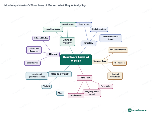 Mind map: Newton's Three Laws of Motion