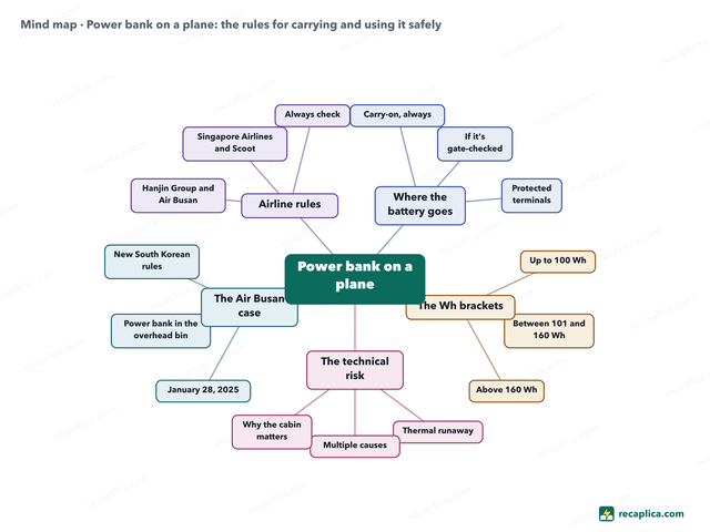 Mind map: Power bank on a plane