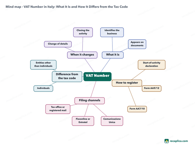 Mind map: VAT Number in Italy