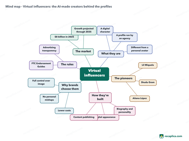 Mind map: Virtual influencers